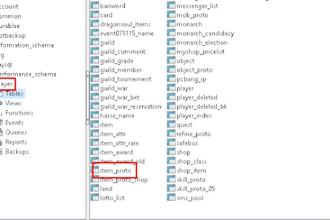 Navicatta Bütün İtemleri Listeleme
